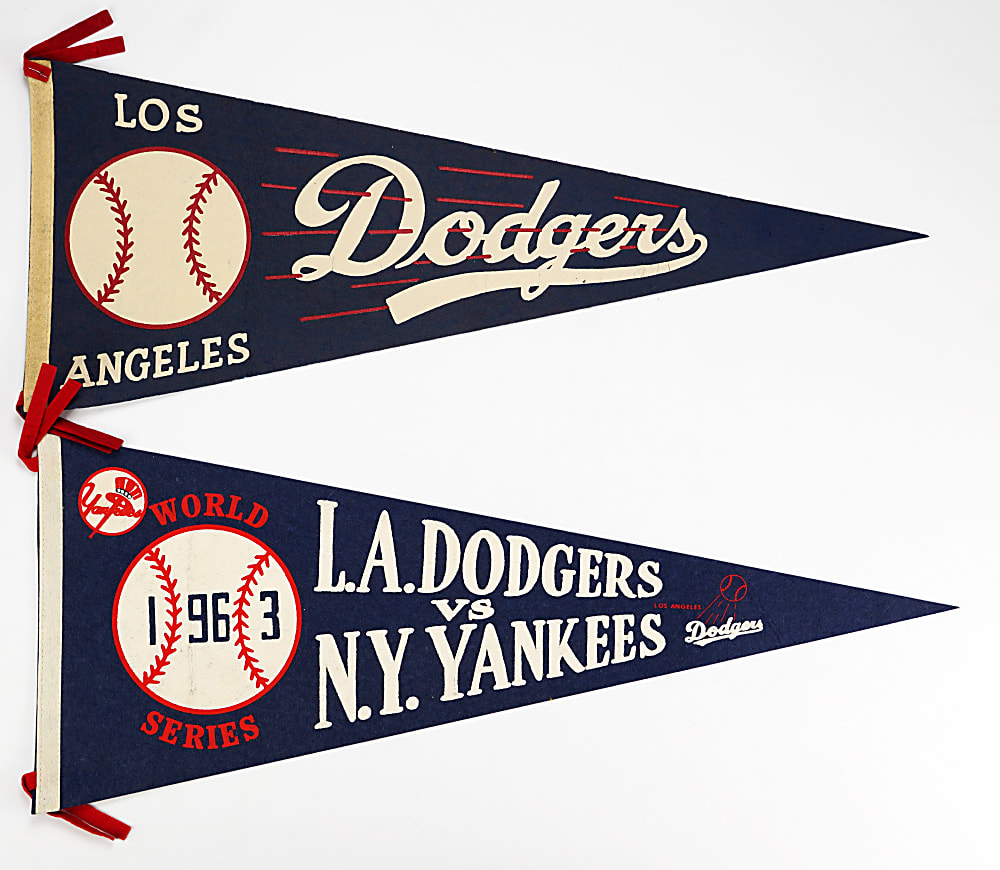 1950s-1960s Brooklyn/ Los Angeles Dodgers Pennant Group (5)