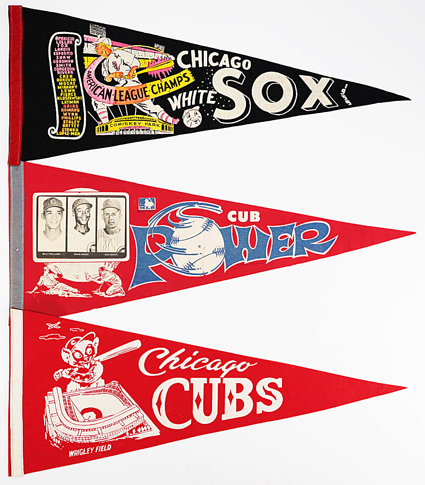 1950s-1960s Chicago White Sox/ Cubs Pennant Collection (6)