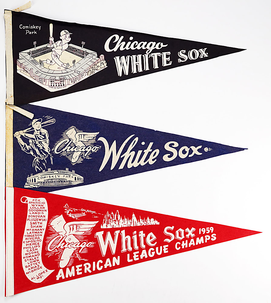 1950s-1960s Chicago White Sox/ Cubs Pennant Collection (6)