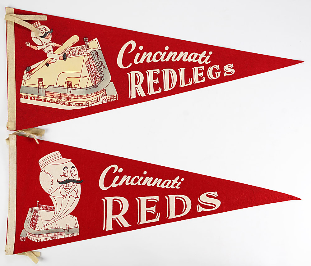 1960-1970s Cincinnati Reds Pennant Group (4) with "Big Red Machine"