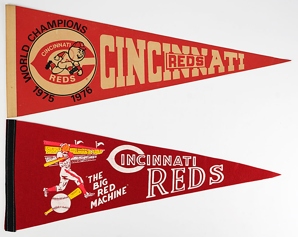 1960-1970s Cincinnati Reds Pennant Group (4) with "Big Red Machine"