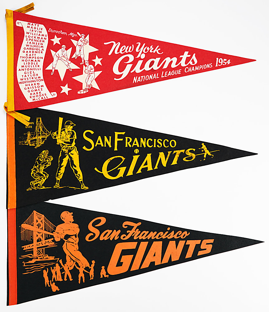 1954-1960s New York/San Francisco Giants Pennant Group (6)