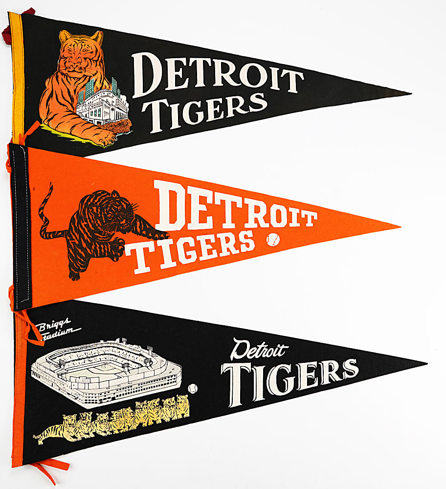 1950s Detroit Tigers Pennant Collection (11)