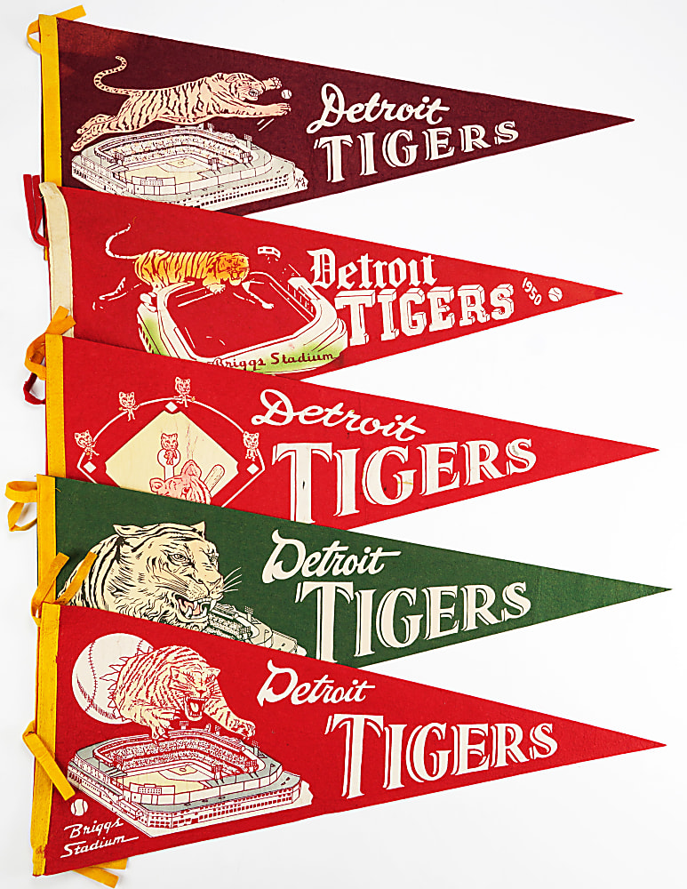 1950s Detroit Tigers Pennant Collection (11)