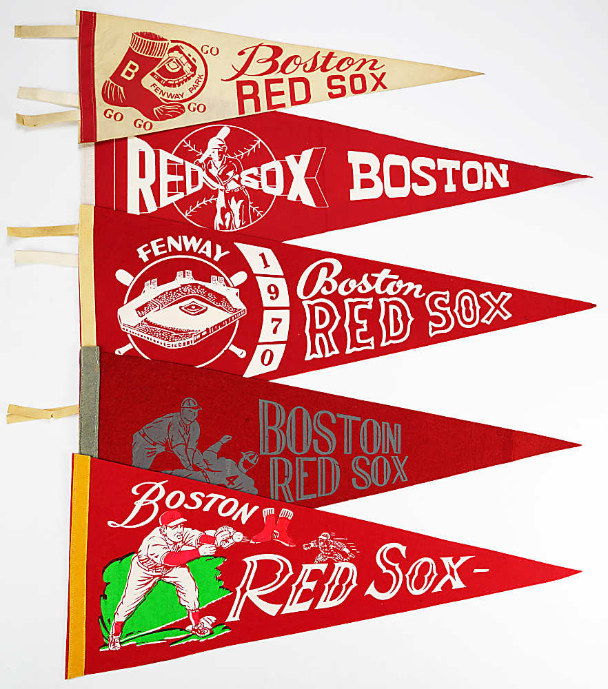 1940s-1970s Boston Red Sox/Patriots/ Celtics Pennant Collection (13) with Ted Williams