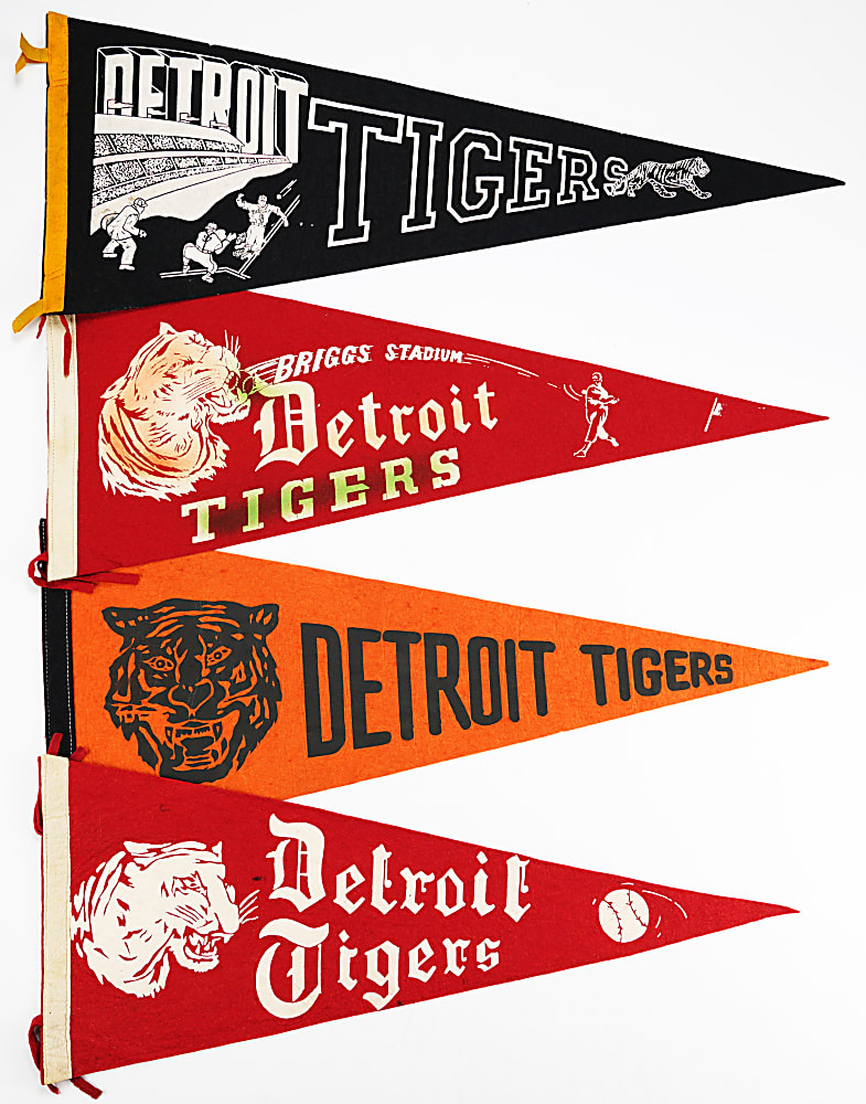 1940s Detroit Tigers Pennant Group (4)