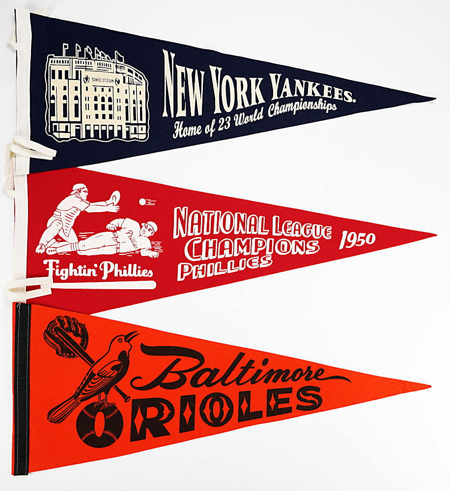 2000s-Modern Pennant Collection (20) with Many Mitchell & Ness Style Examples
