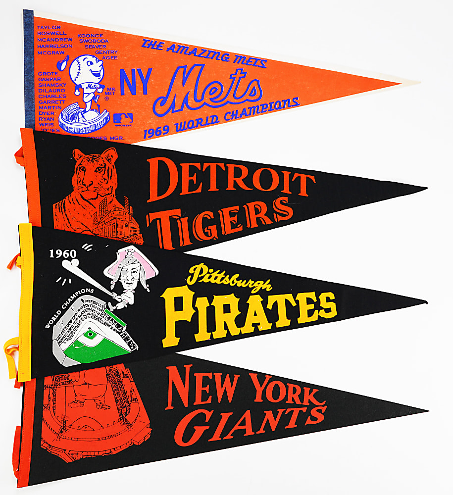2000s-Modern Pennant Collection (20) with Many Mitchell & Ness Style Examples