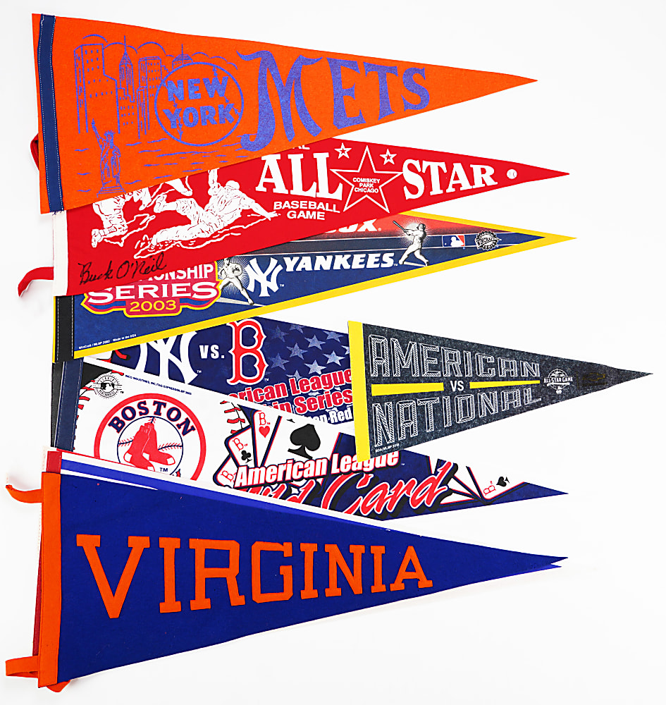 2000s-Modern Pennant Collection (20) with Many Mitchell & Ness Style Examples