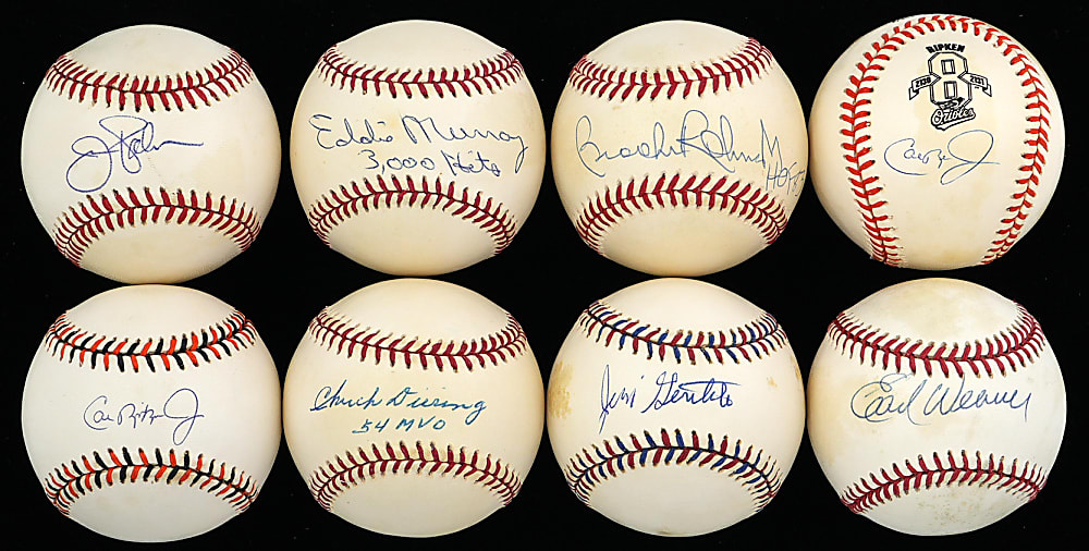 Baltimore Orioles Single-Signed Baseball Collection (8)