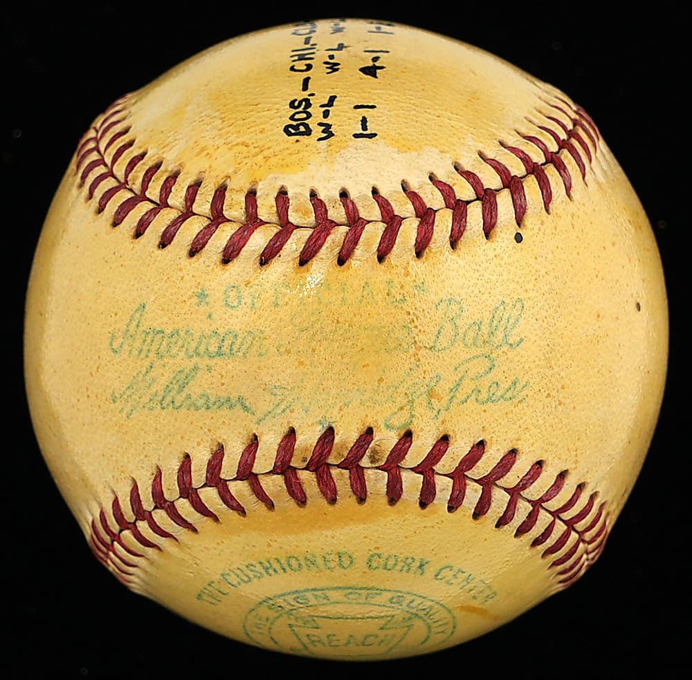 1948 Joe Coleman Single-Signed OAL/Harridge Stat Baseball