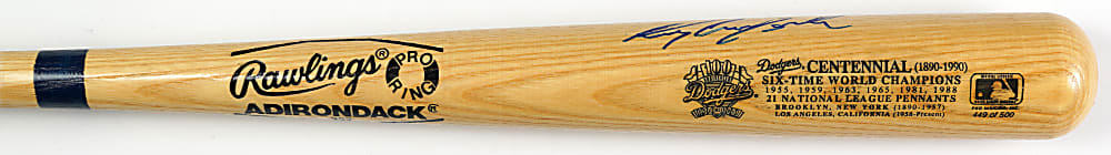 Roy Campanella Single-Signed 1990 Limited-Edition Los Angeles Dodgers 100th Anniversary Bat - Full JSA LOA
