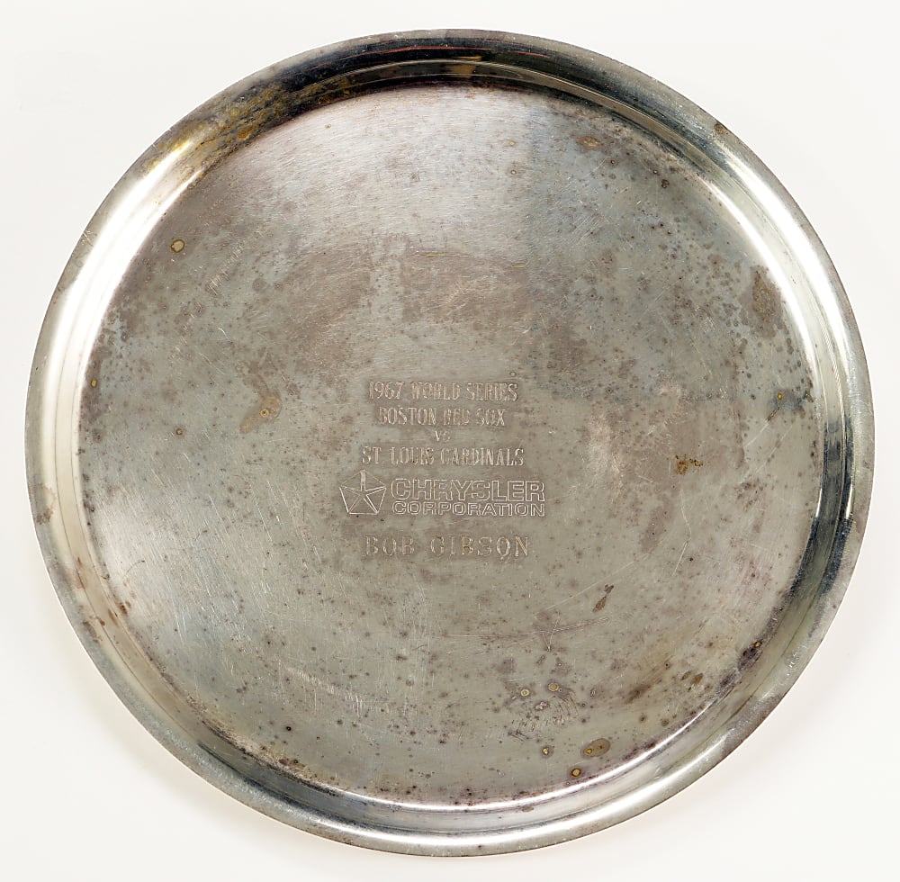 1967 Bob Gibson World Series MVP Silver-Plated Serving Tray Awarded by Chrysler Corporation