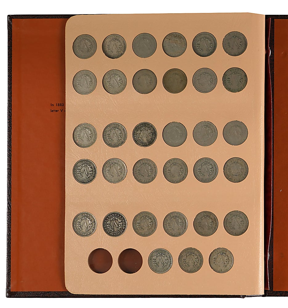 1883-1912 Liberty Head Nickel Complete Set (33) with 1885, 1886 & 1912-S