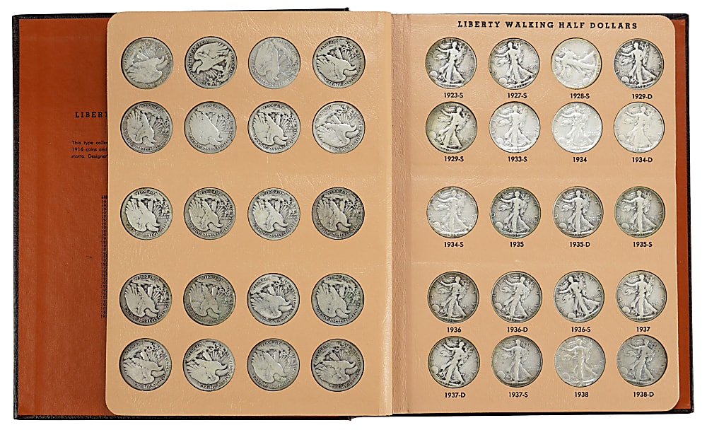 1916-1947 Walking Liberty Half Dollar Complete Set (65) with 1921-D