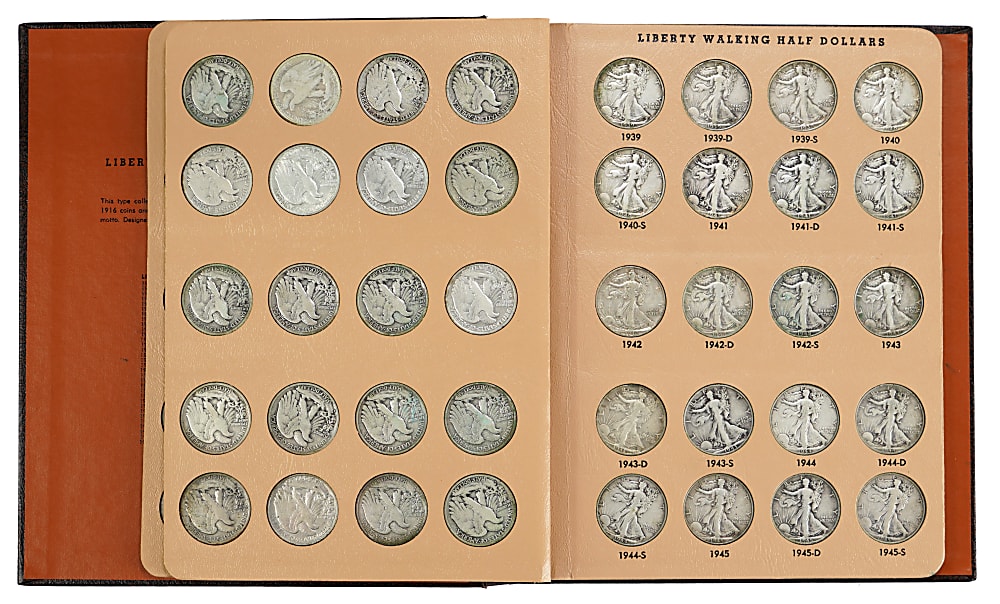 1916-1947 Walking Liberty Half Dollar Complete Set (65) with 1921-D