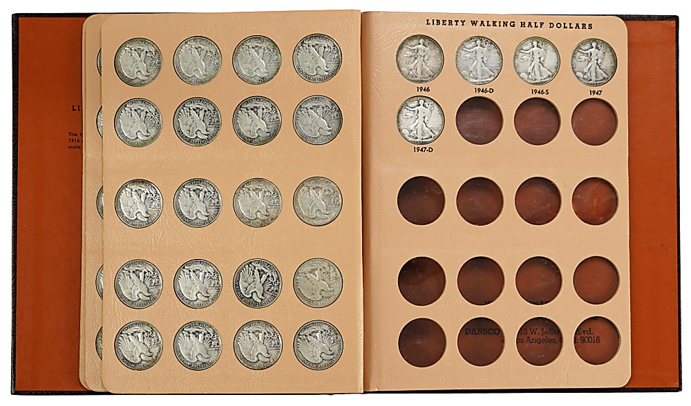 1916-1947 Walking Liberty Half Dollar Complete Set (65) with 1921-D