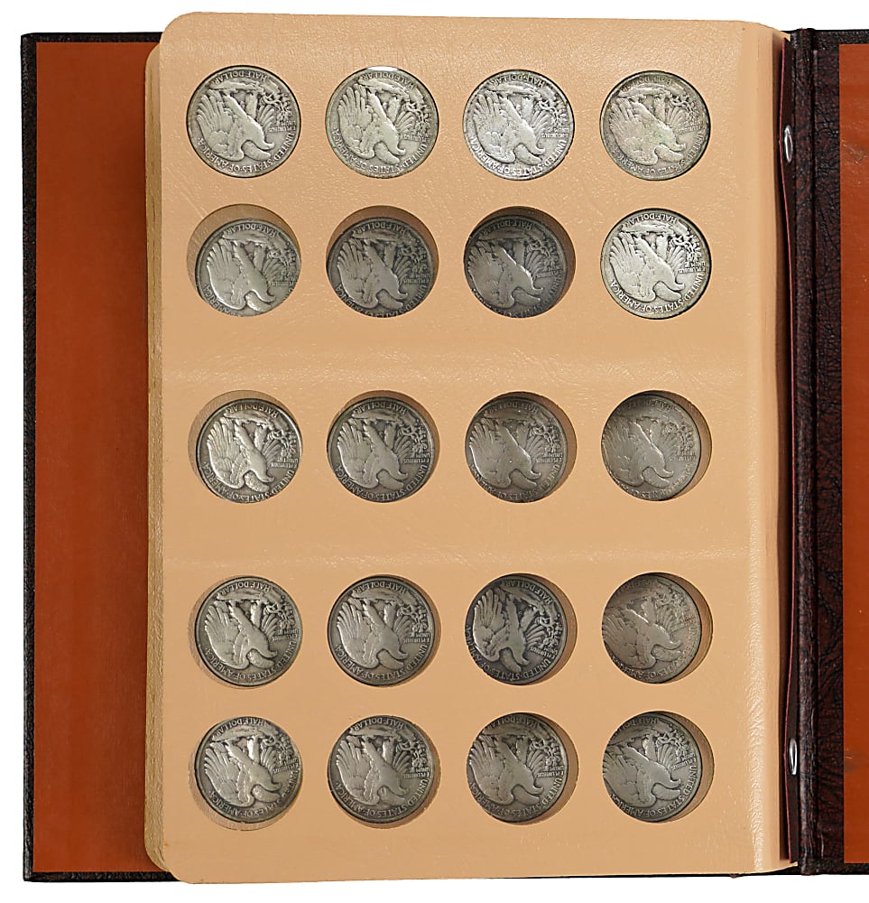 1916-1947 Walking Liberty Half Dollar Complete Set (65) with 1921-D