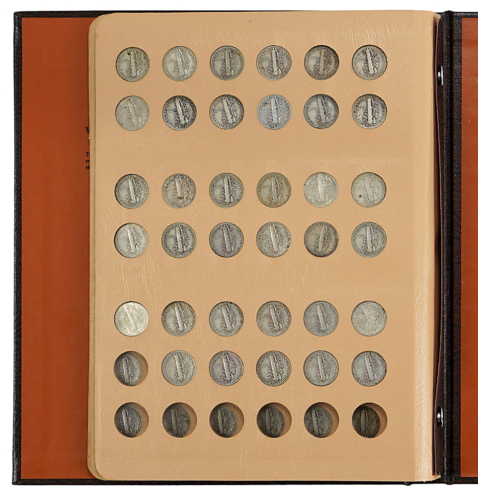 1916-1945 Mercury Dime Near-Complete Set (76/77) with 1921 & 1921-D