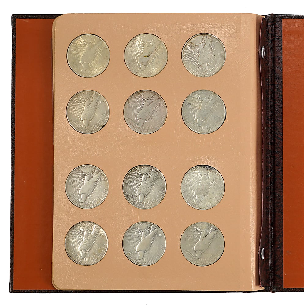 1921-1935 Peace Dollar Complete Set (24) with 1921, 1928 & 1934-S