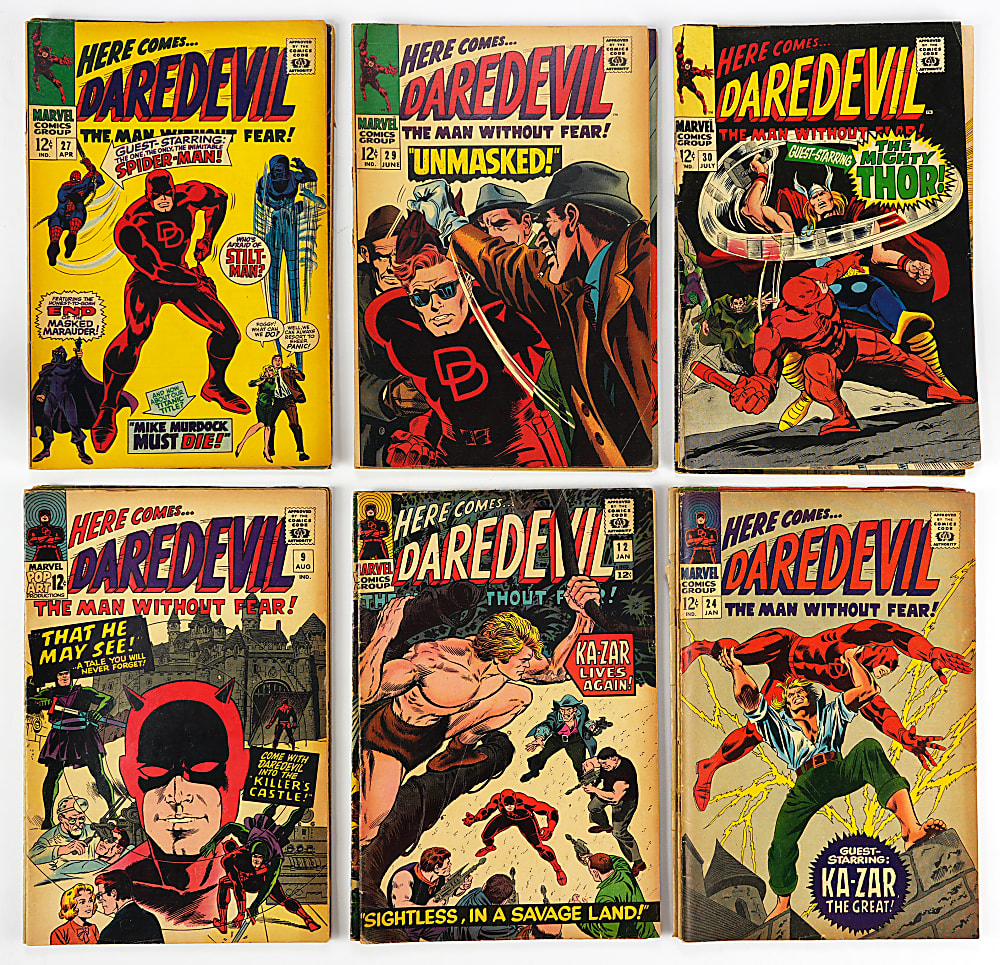 1964-1970 Marvel Daredevil First 60-Issues Near-Complete Run (54/60) with #7 1st Red Suit