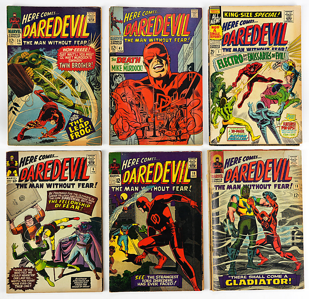 1964-1970 Marvel Daredevil First 60-Issues Near-Complete Run (54/60) with #7 1st Red Suit
