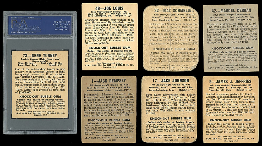 1948 Leaf Boxing Partial Set (39/49) with Most Key Cards
