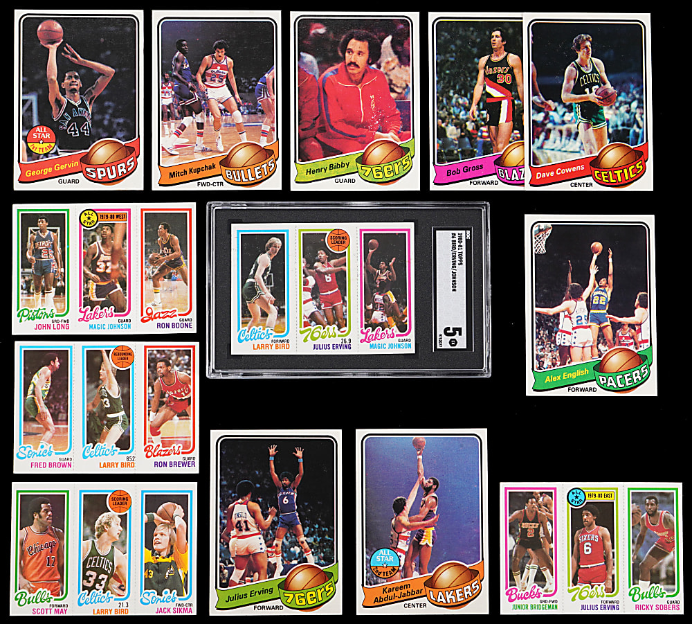1979-1980 Topps Basketball Complete Set (132) Plus 1980-1981 Topps #1-88 Set with Larry Bird/Magic Johnson Rookie SGC EX 5