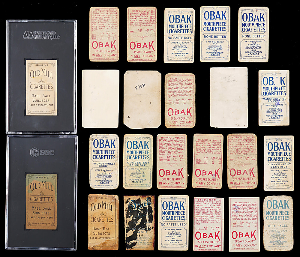 1909-1930s Pacific Coast League Collection (24) with Obak, Old Mill & Zeenut