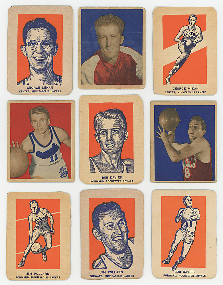 1948-1952 Basketball Collection (17) with (8) Hall of Famers Including (2) George Mikan