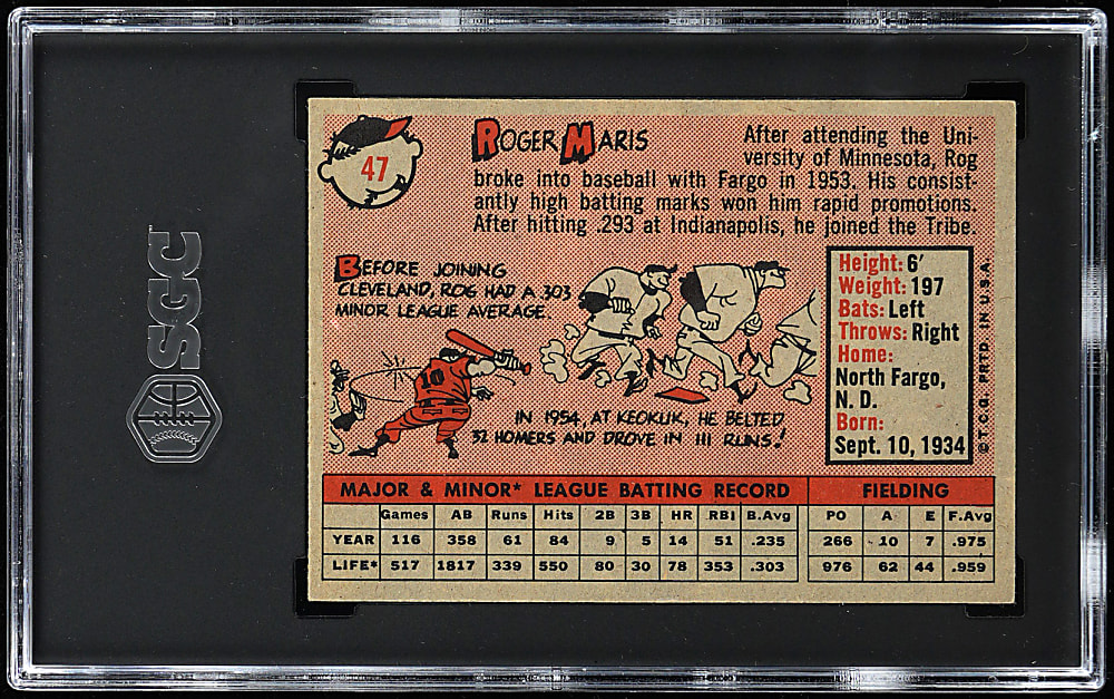 1958 Topps #47 Roger Maris Rookie SGC NM 7