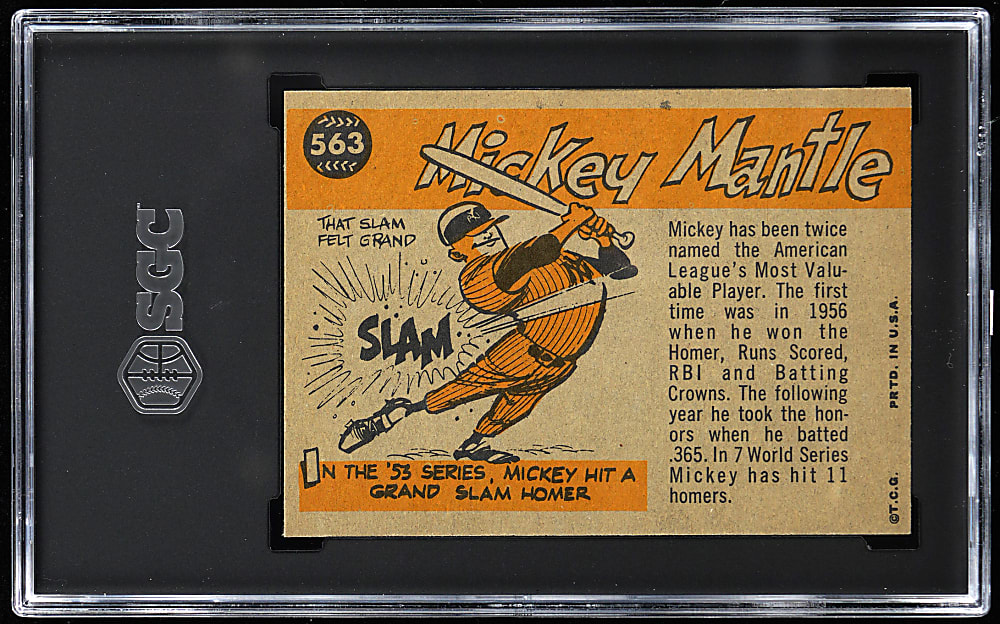 1960 Topps #563 Mickey Mantle All-Star SGC EX/NM 6