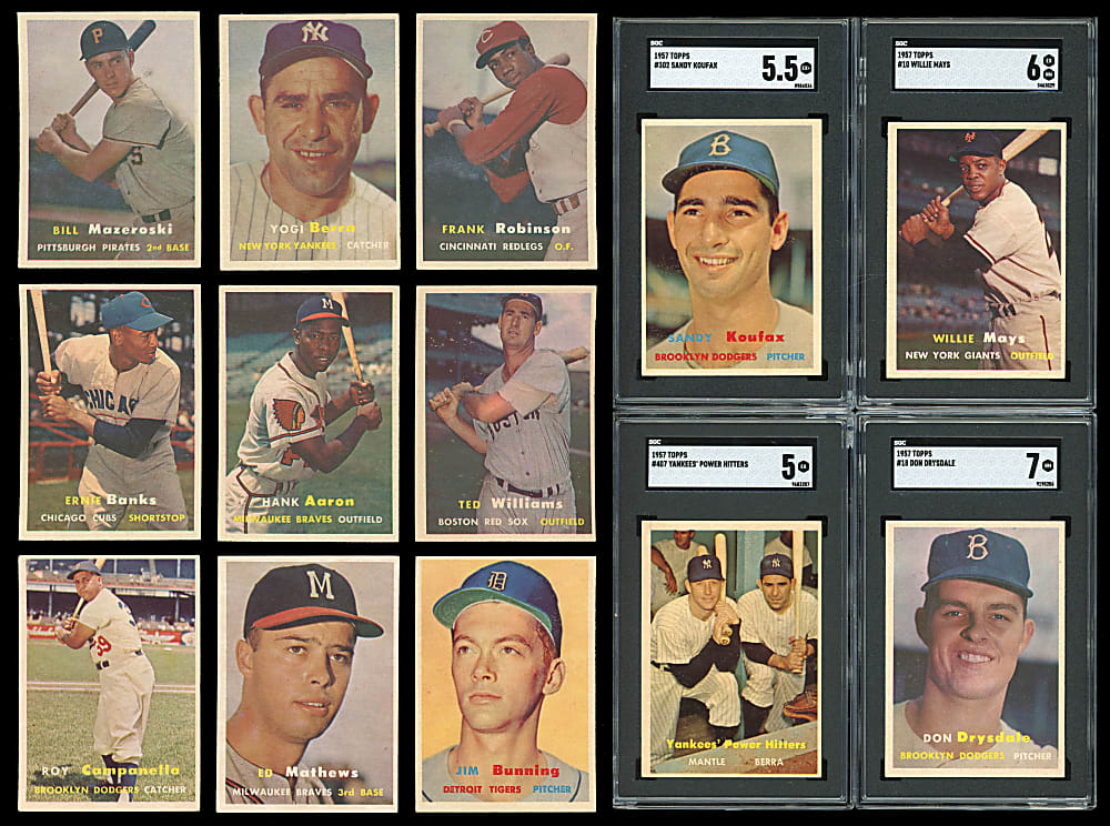 1957 Topps Near Set (404/407) with 4 SGC Graded Stars - Clean!