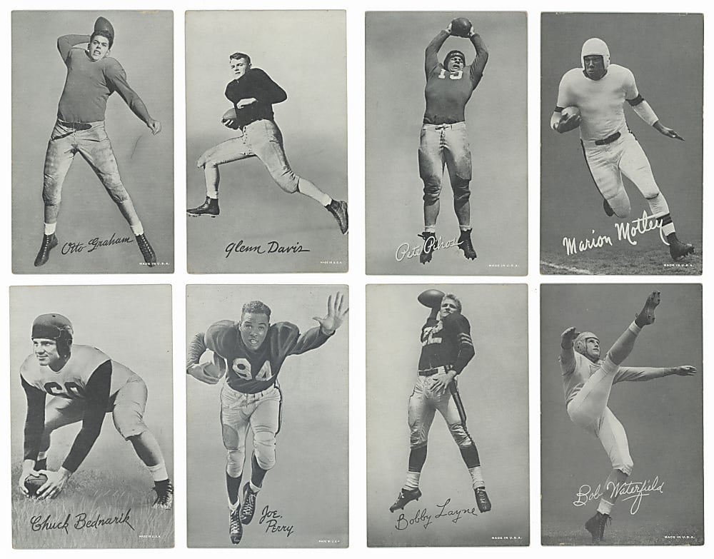 1948-1952 Football Exhibits Starter Set (24/59) with Tough Shortprints Including Chuck Bednarik & Joe Perry