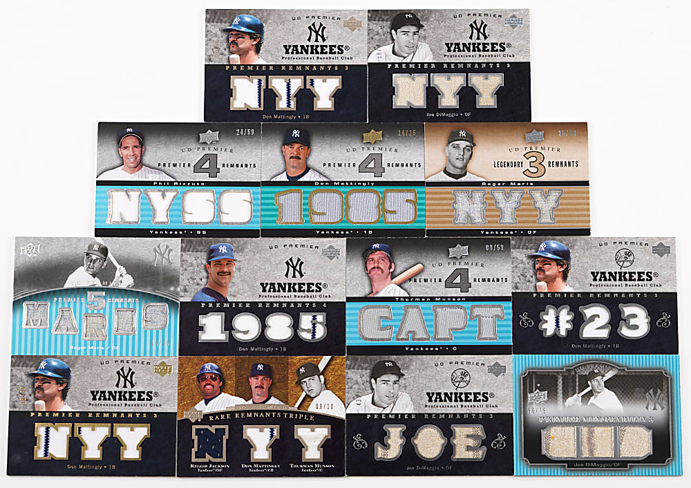 2007-2008 UD Premier New York Yankees Legends Game-Used Relic Collection (13) with (3) Joe DiMaggio & (2) Roger Maris