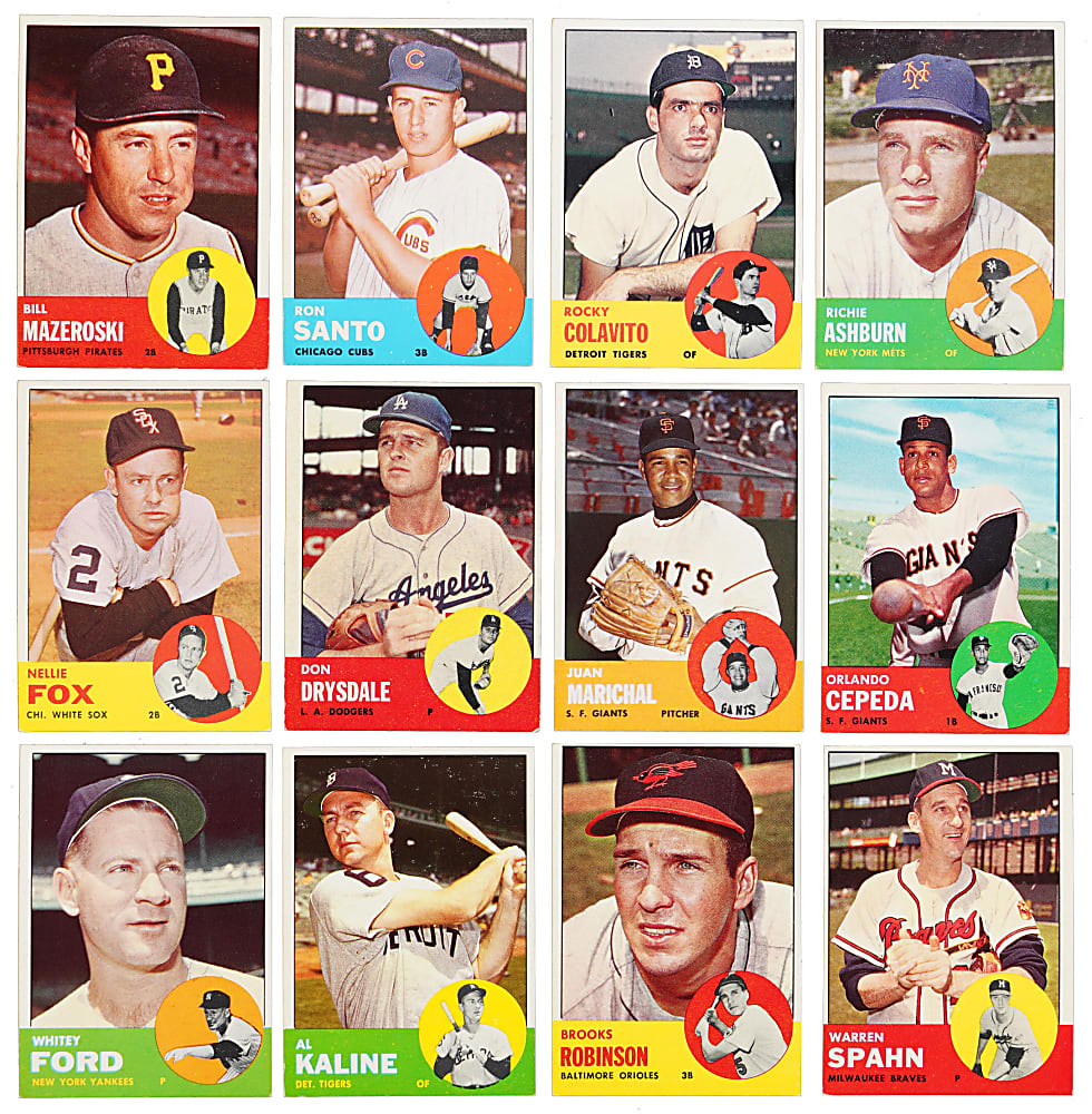 1963 Topps Near Set (493/576) with Several Hall of Famers & Stars