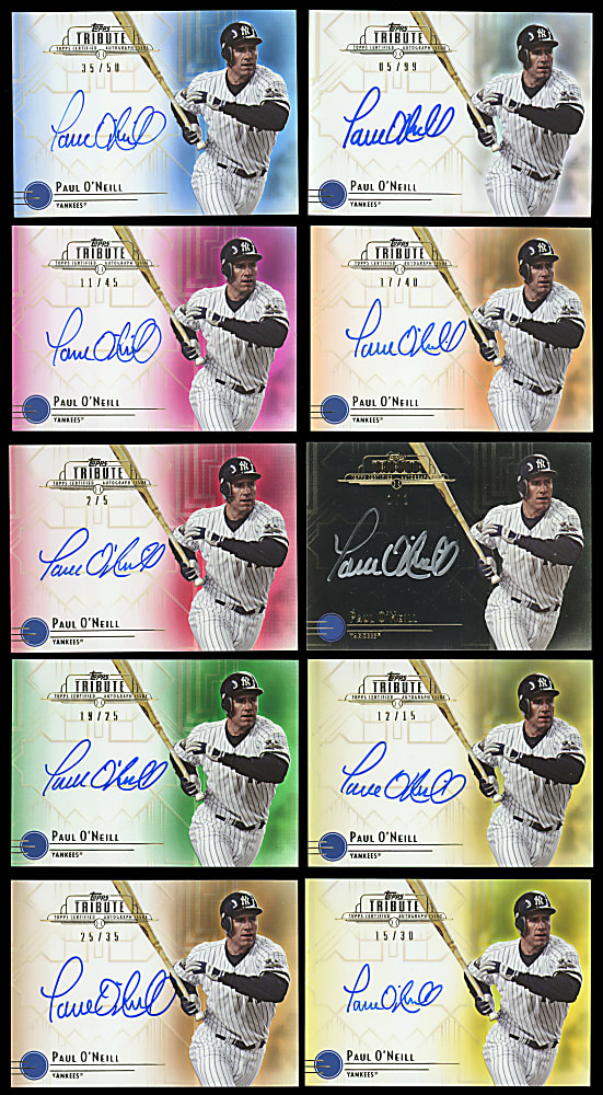 2014 Topps Tribute Paul O'Neill Certified Autograph Rainbow Complete Set (10/10) with #1/1!