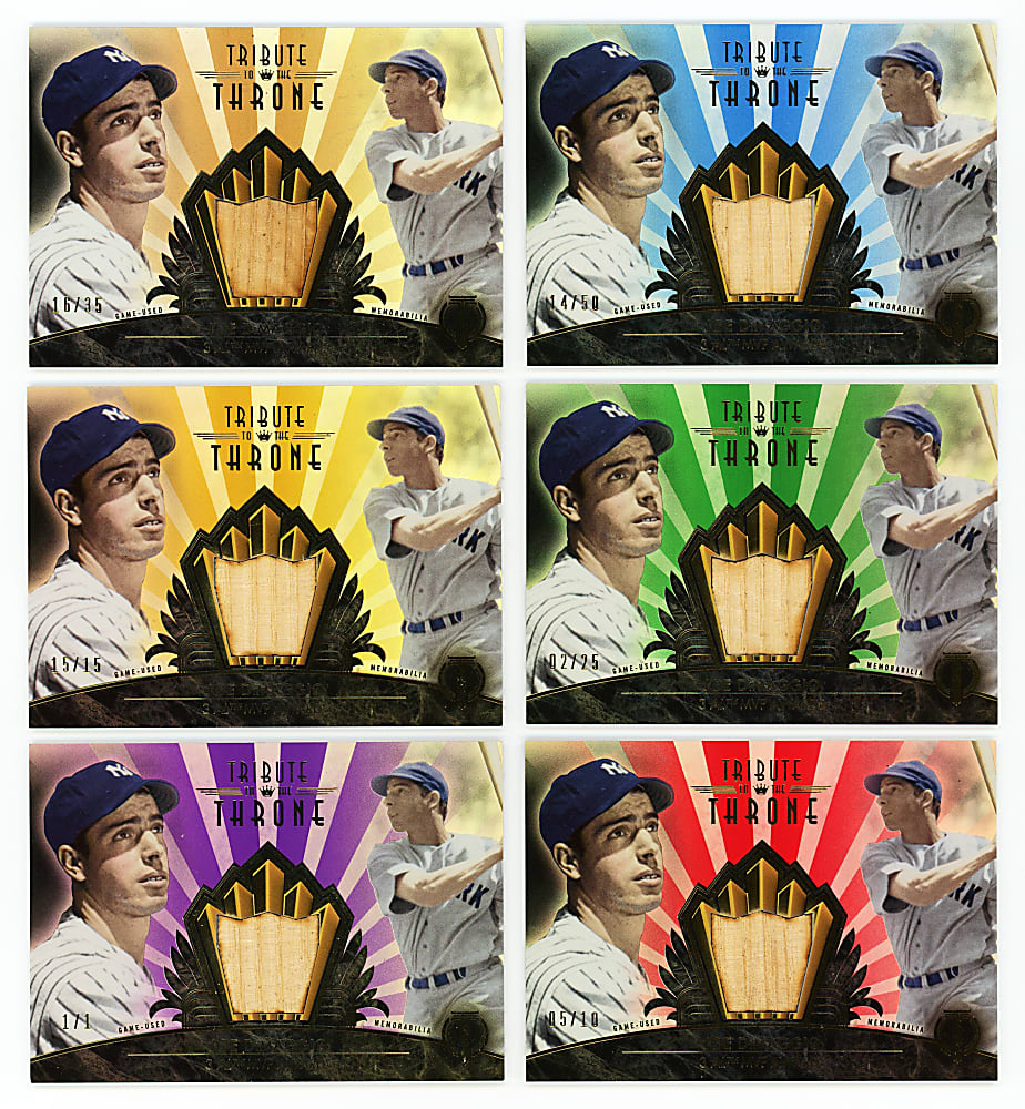 2014 Topps Tribute To the Throne Joe DiMaggio Game-Used Relic Near Set (6/7) with #1/1!