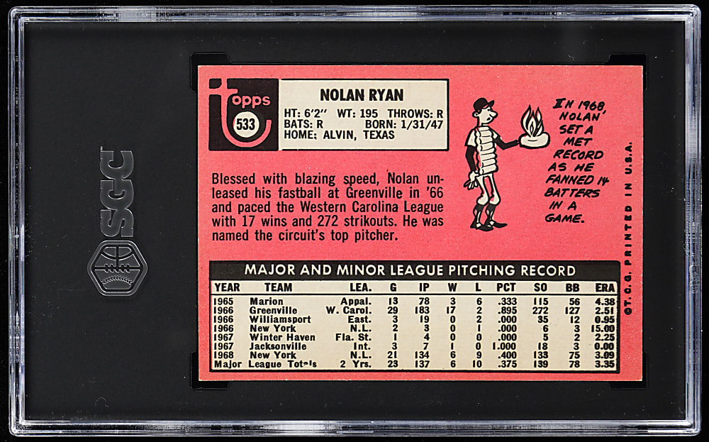 1969 Topps #533 Nolan Ryan SGC EX 5