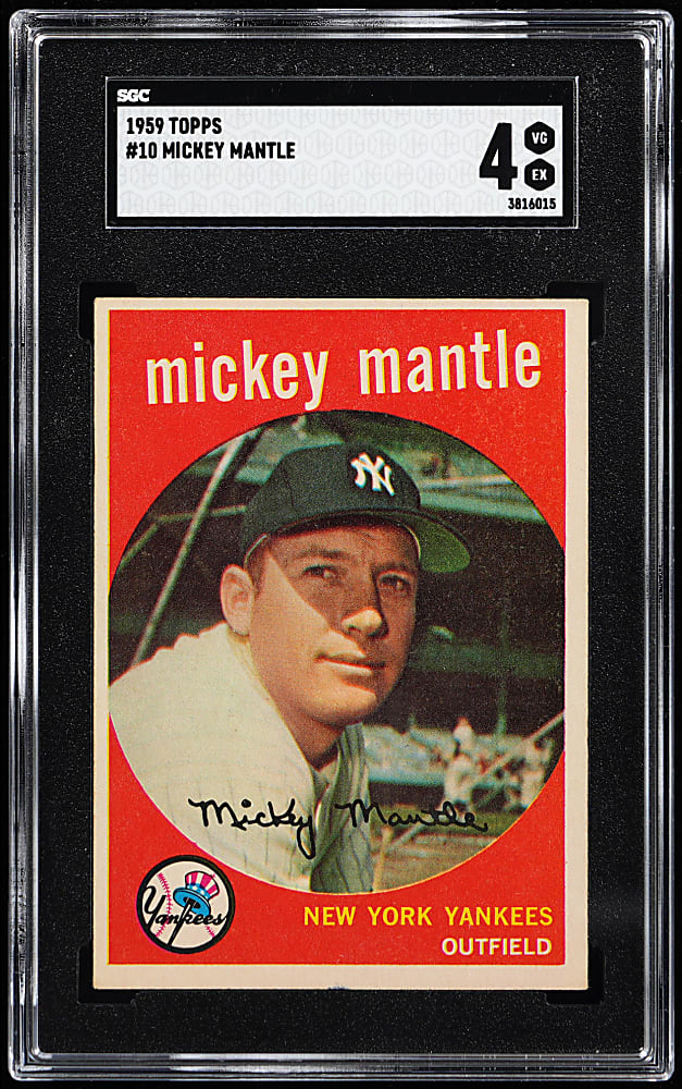 1959 Topps #10 Mickey Mantle SGC VG/EX 4