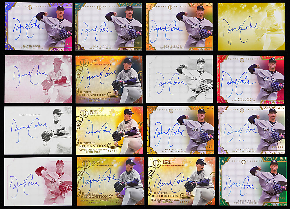 2015 Topps Tribute David Cone Certified Autograph Collection (18) with (6) #1/1!