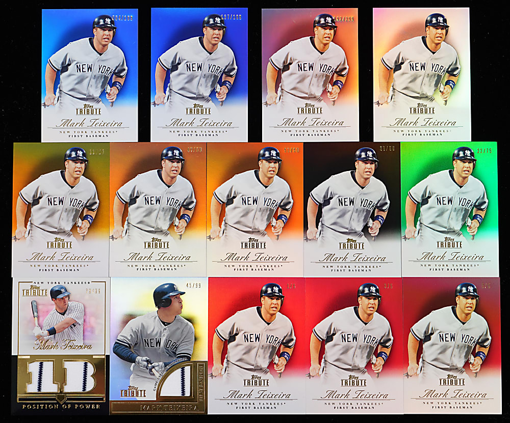 2012 Topps Tribute Mark Teixeira Modern Insert Collection (31) with (2) #1/1
