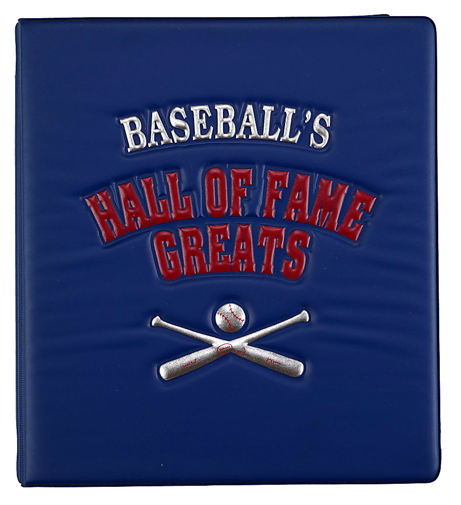 Perez-Steele Signed Hall of Fame Postcards (22) In Official Album With Hank Aaron & Perez-Steele COA