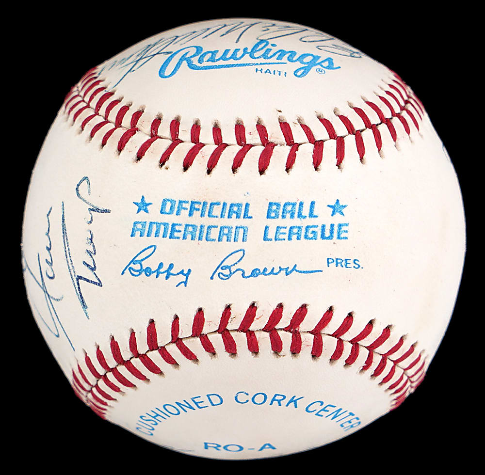 500 Home Run Club Baseball Signed By 12 with Mickey Mantle & Ted Williams Sweet Spot