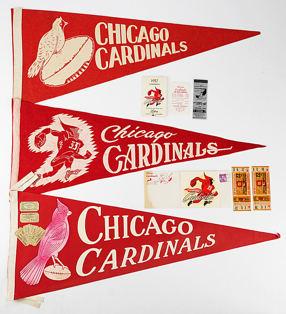 1940s-1950s Chicago Cardinals Collection (16) with Pennants, Tickets & Schedules