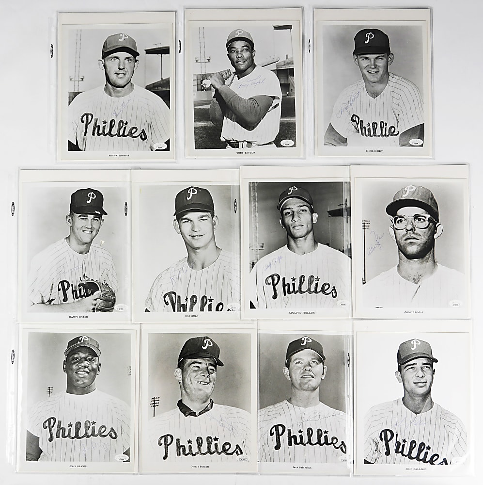 1964 Philadelphia Phillies Signed Team Issue Photographs (11) - All JSA Certed