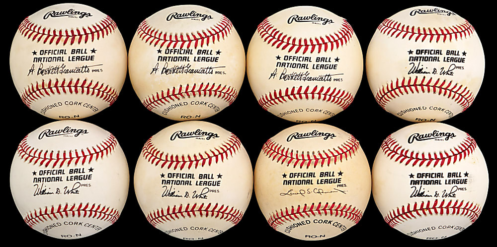 Brooklyn/Los Angeles Dodgers Hall of Fame Single-Signed Baseballs (8) with Koufax, Drysdale, Herman, Durocher