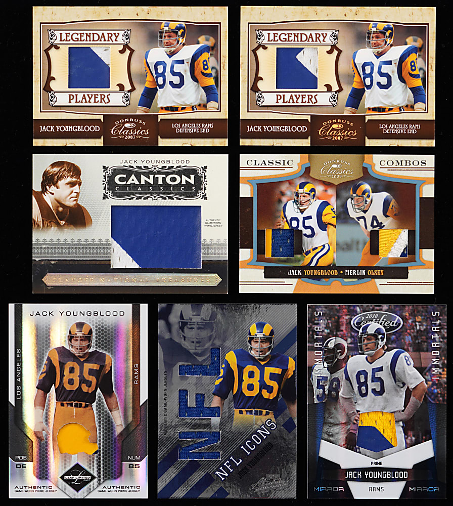 2006-2010 Jack Youngblood Game-Used Collection (36) with (2) #1/1 & Multi-Color Patches