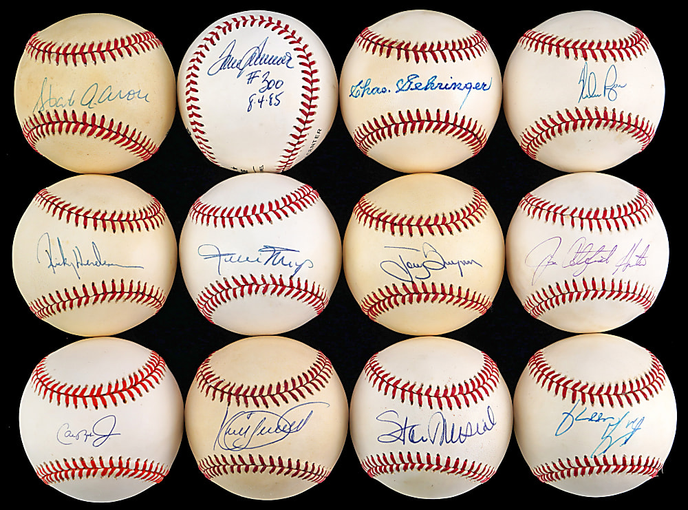 Hall of Famer Single-Signed Baseball Collection (78) – Loaded with Aaron, Mays, Puckett, Gwynn, Hunter & Gehringer