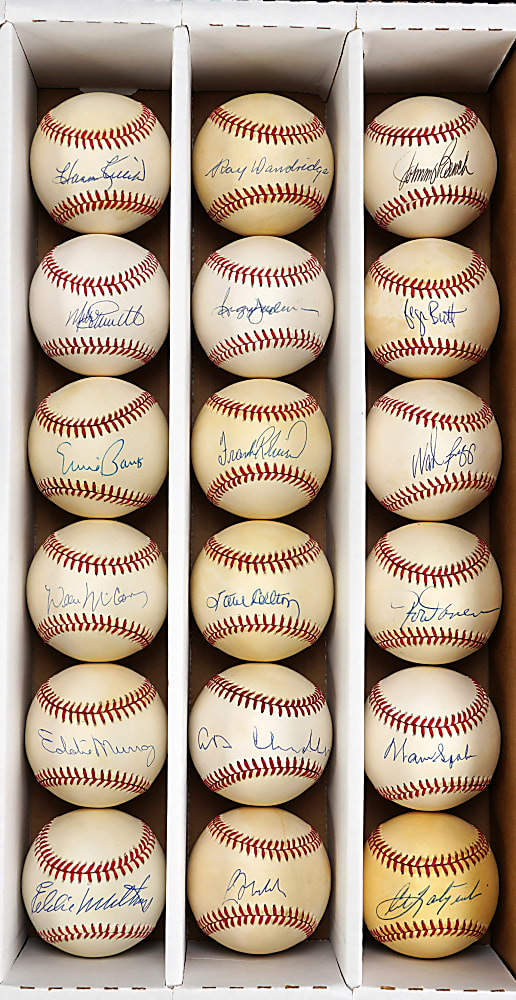 Hall of Famer Single-Signed Baseball Collection (78) – Loaded with Aaron, Mays, Puckett, Gwynn, Hunter & Gehringer
